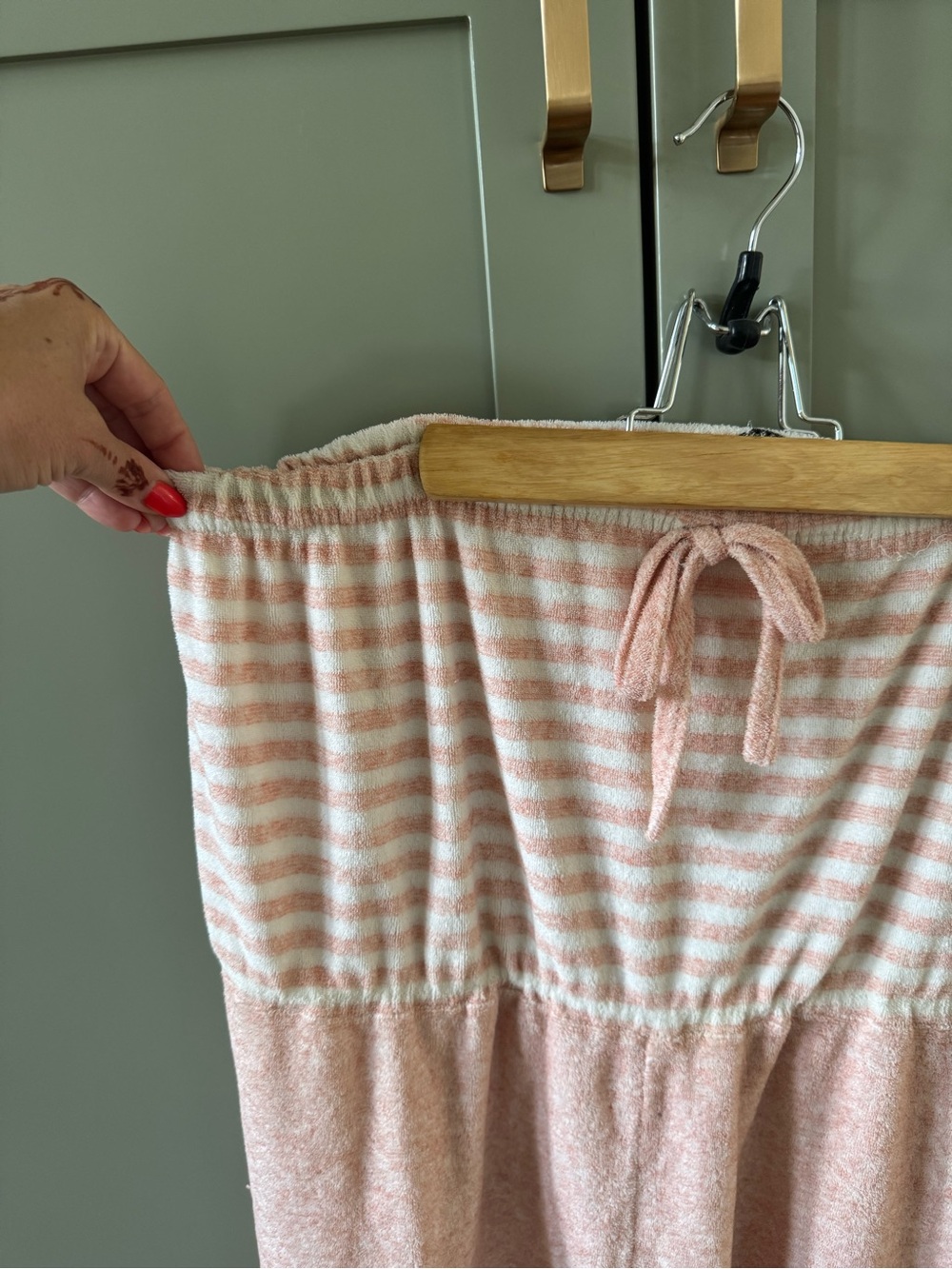 Vintage Pink Striped Terry Romper - Picture 3 of 4